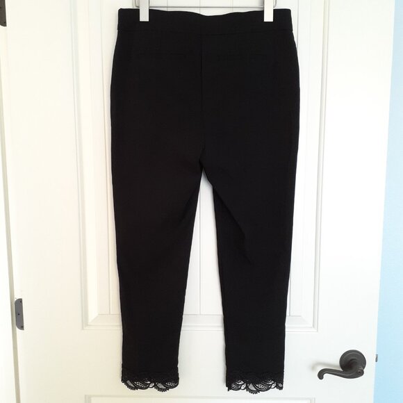 Chico's Brigitte Lace Trim Ankle Pants Black Size 1R/Size 8R - Picture 2 of 11